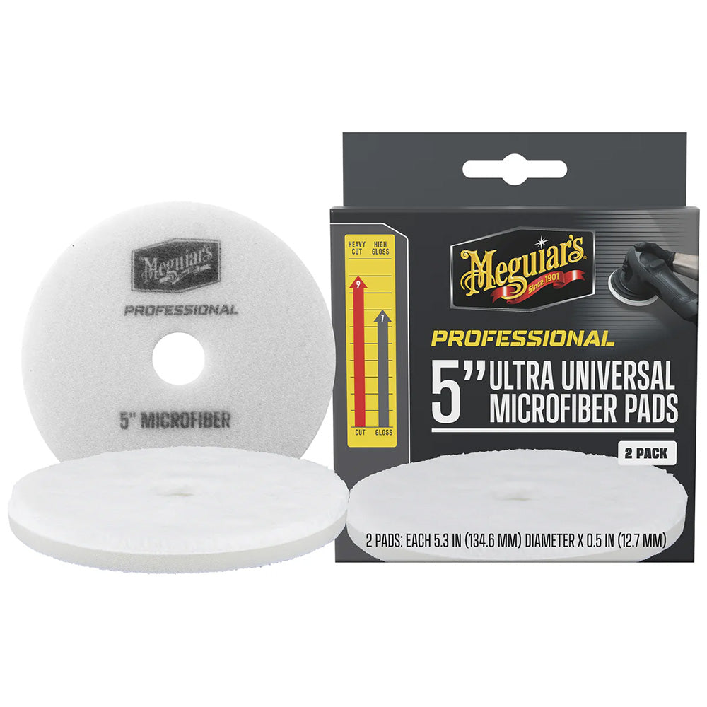 Meguiar's Professional Ultra Universal Microfiber Pads, 5-Inch (2-Pack)