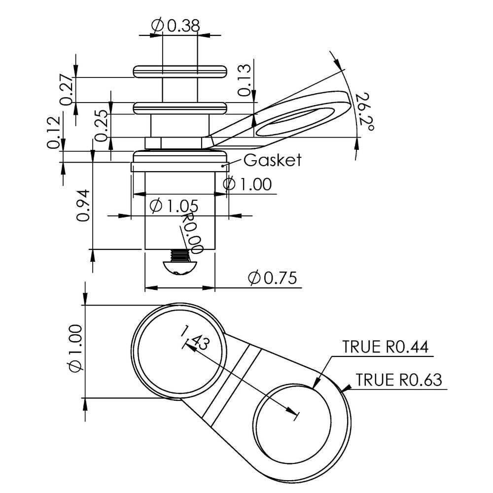 TACO Marine Aluminum Quick-Release Fender Lock, Fits 1" to 1-1/4" Square Tube
