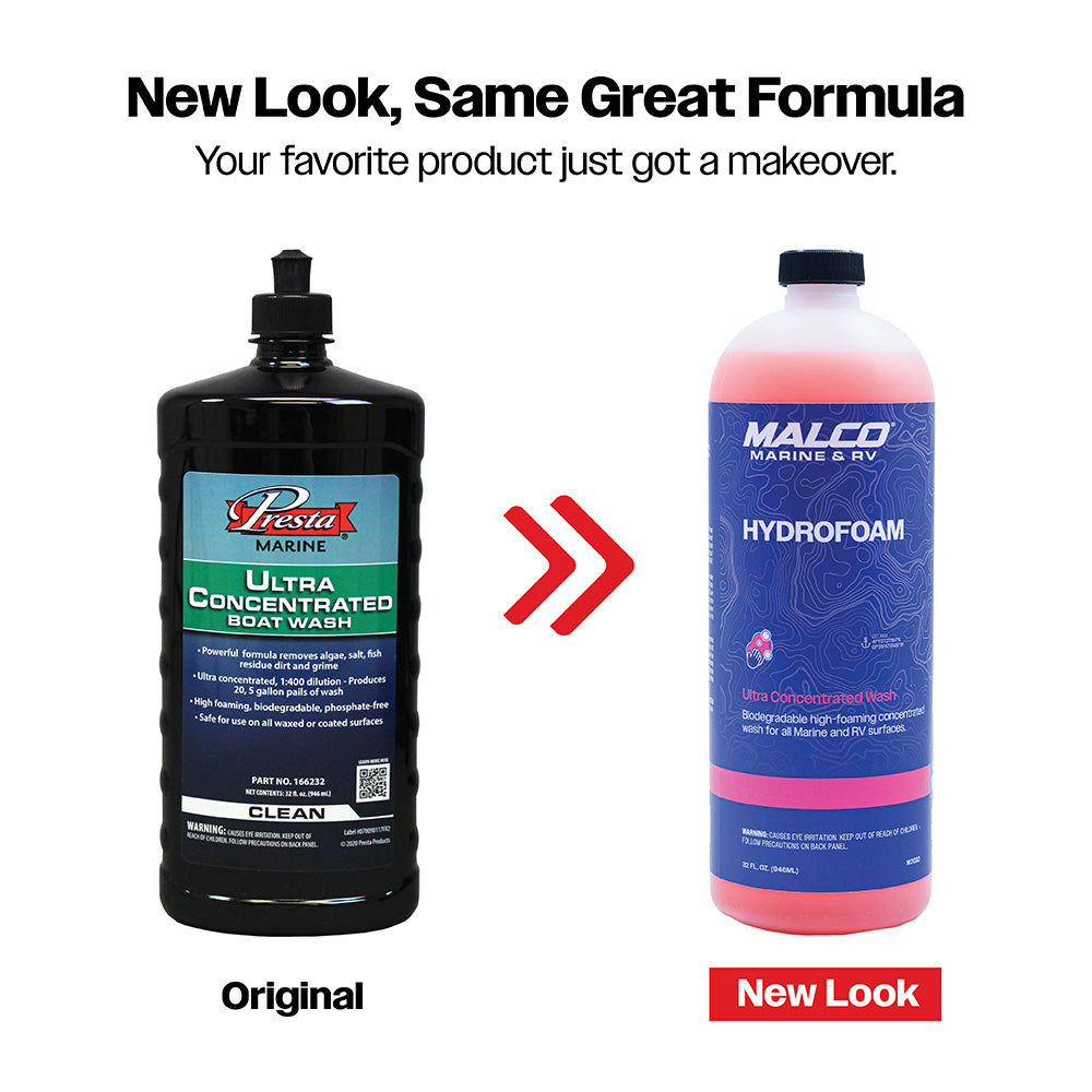Malco HydroFoam Boat Wash, 32oz – Phosphate-Free & Biodegradable