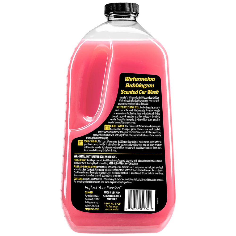 Meguiar's Watermelon Bubblegum Scented Car Wash, 64oz Concentrate, pH Neutral