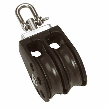Barton Marine Size 2 Double Swivel Pulley Block, 35mm Plain Bearing