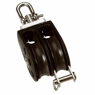 Barton Marine 54mm Plain Bearing Double Swivel & Becket Pulley Block