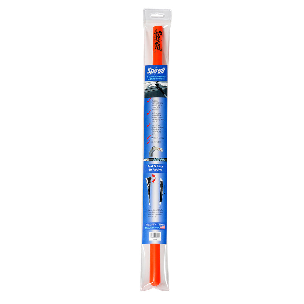 Spiroll Chafe Guard, Orange – for Lines 3/4" to 1" Diameter, Made in USA