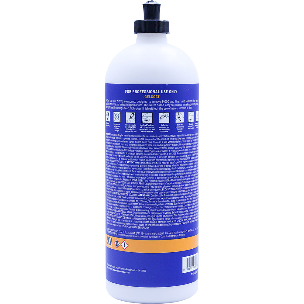 Malco Marine Gel Coat Compound, 32oz – Fast-Cutting, High-Gloss Finish