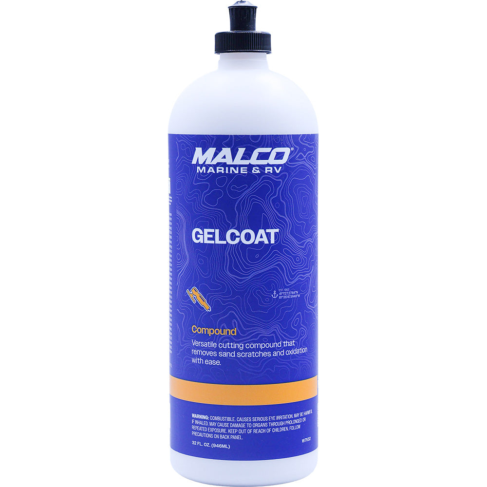 Malco Marine Gel Coat Compound, 32oz – Fast-Cutting, High-Gloss Finish