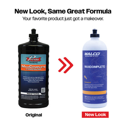 Malco MaxComplete Compound, 32oz – One-Step Marine & Automotive Restoration