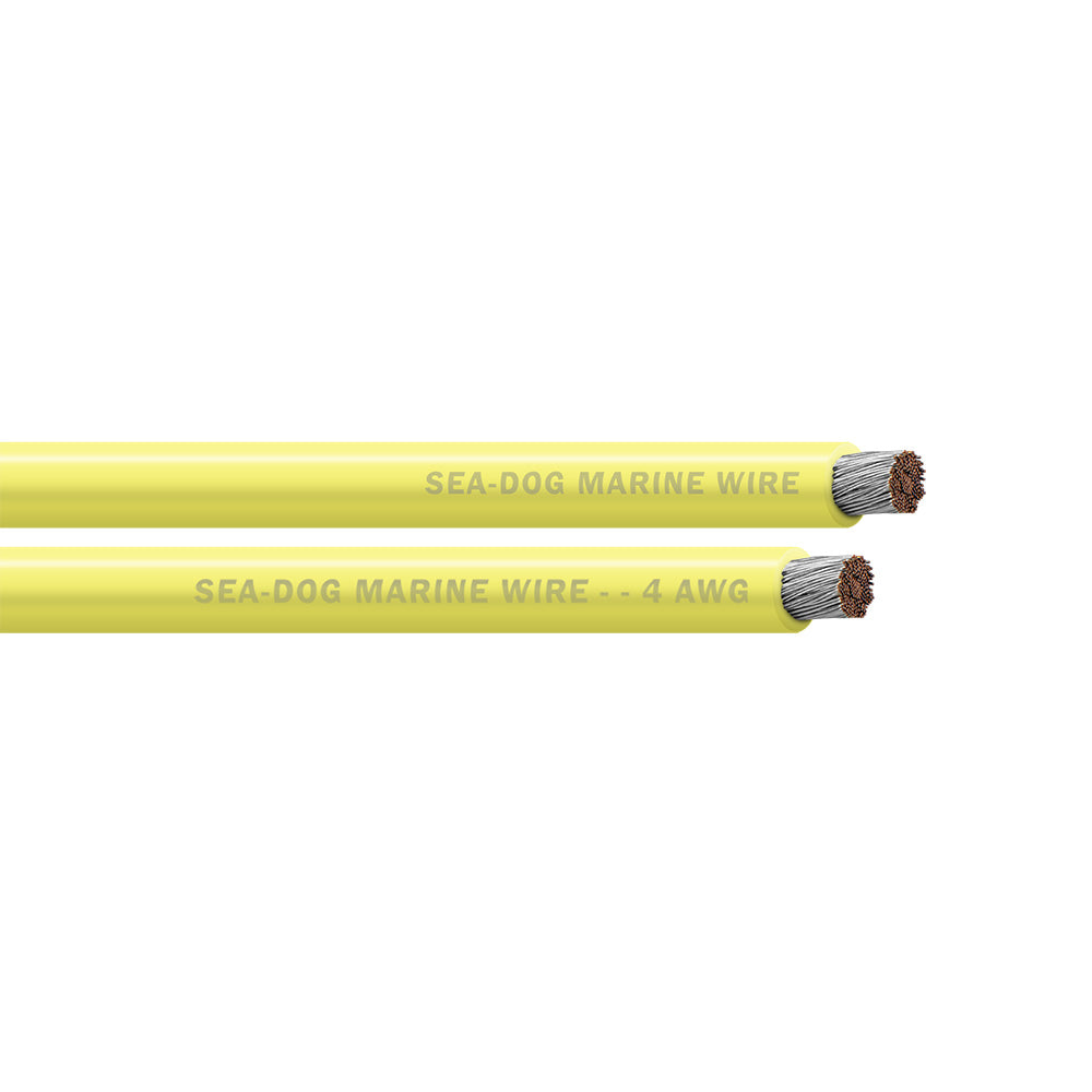 Sea-Dog 4 AWG Yellow Battery Cable, 50' – UL Listed, ABYC Compliant