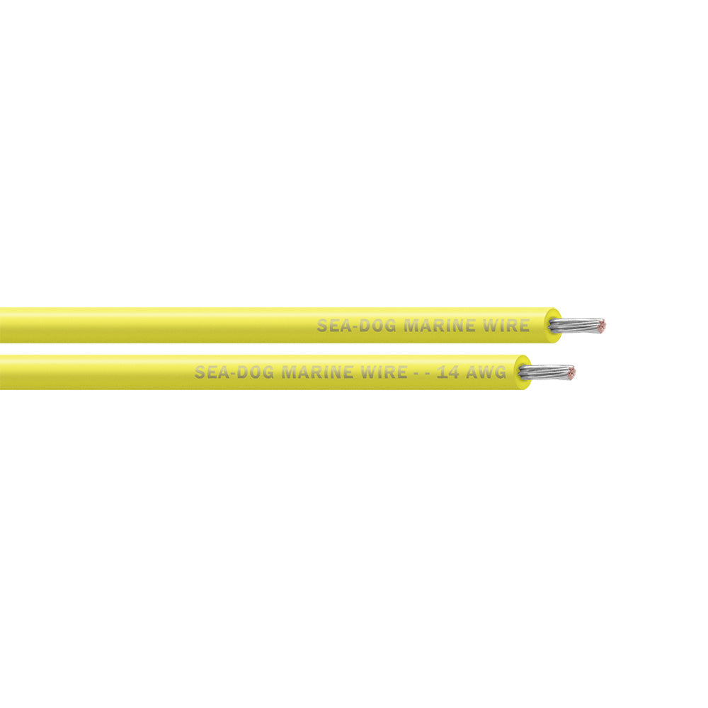 Sea-Dog 14 AWG Yellow Primary Marine Wire, 25' – UL Listed & ABYC Compliant