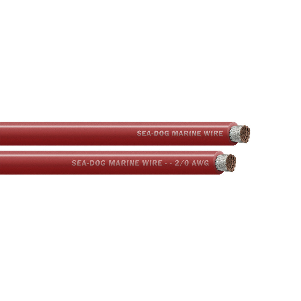 Sea-Dog 2/0 AWG Red Tinned Copper Battery Cable, 100 ft.