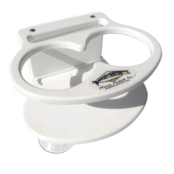 Deep Blue Marine Double Slim Can Drink Holder & Cell Phone - White