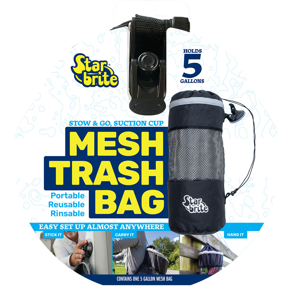 Star brite Mesh Trash Bag, 5 Gallon, with Locking Suction Cup & Litter Guard