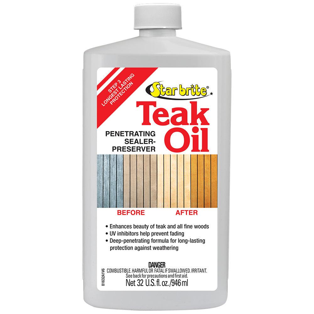 Star brite Premium Teak Oil, 32 oz – Long-Lasting UV Protection