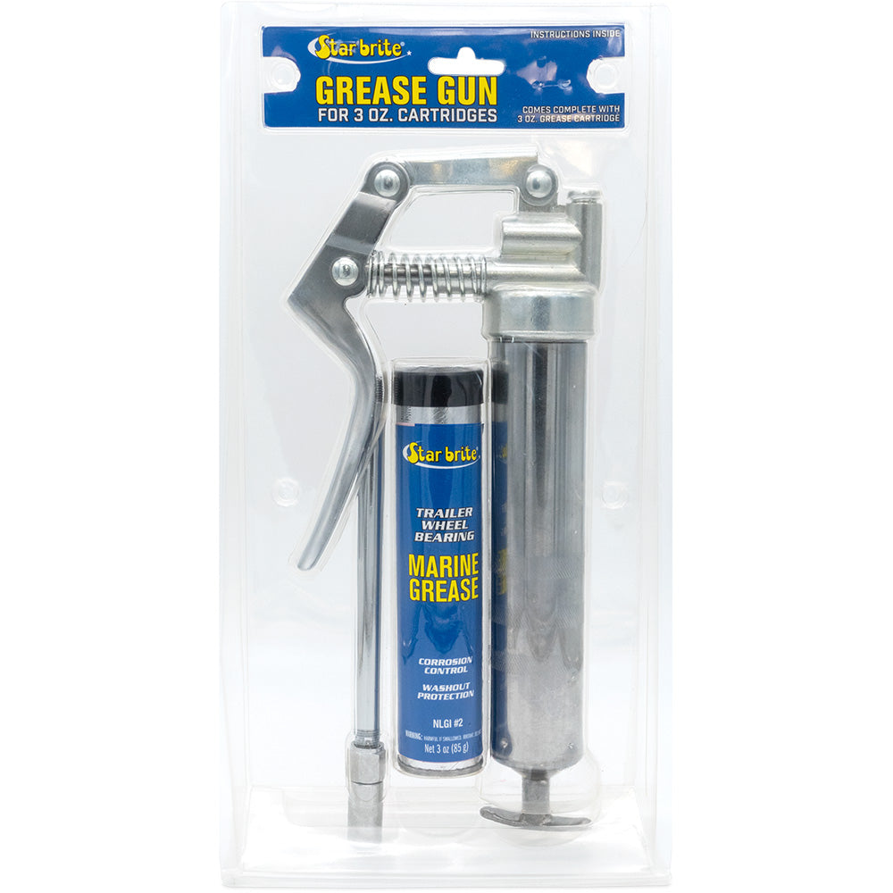 Star brite Pistol Grease Gun with Marine-Grade Cartridge, NLGI #2, 3 oz