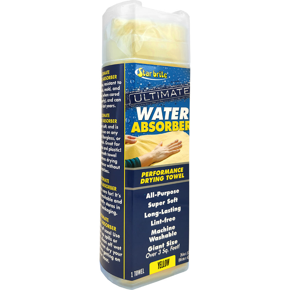 Star brite Ultimate Water Absorber Drying Towel, Yellow, 26 x 17 in.