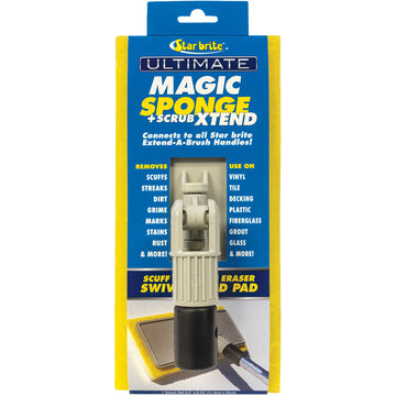 Star brite Magic Sponge + Scrub XTEND with Flex Head, Dual-Sided Multi-Surface