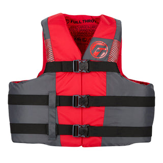 Full Throttle Adult Nylon Life Jacket, 4X/7X, Red/Black – USCG Approved