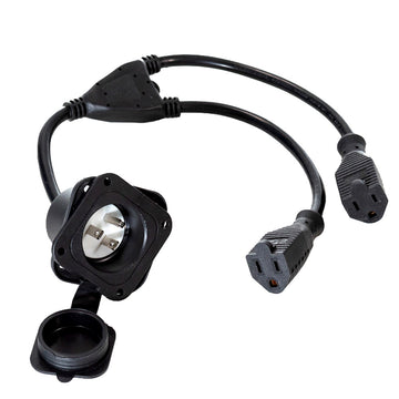 Pro-Guide Double AC Receptacle, 15 Amps 125 Volts with 14 AWG Cables