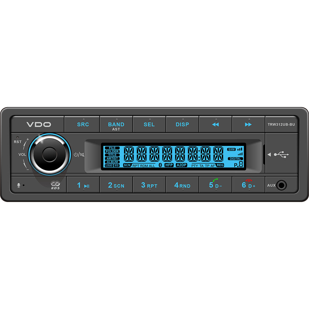 VDO 12V Marine Radio with FM RDS Tuner, Bluetooth, and USB