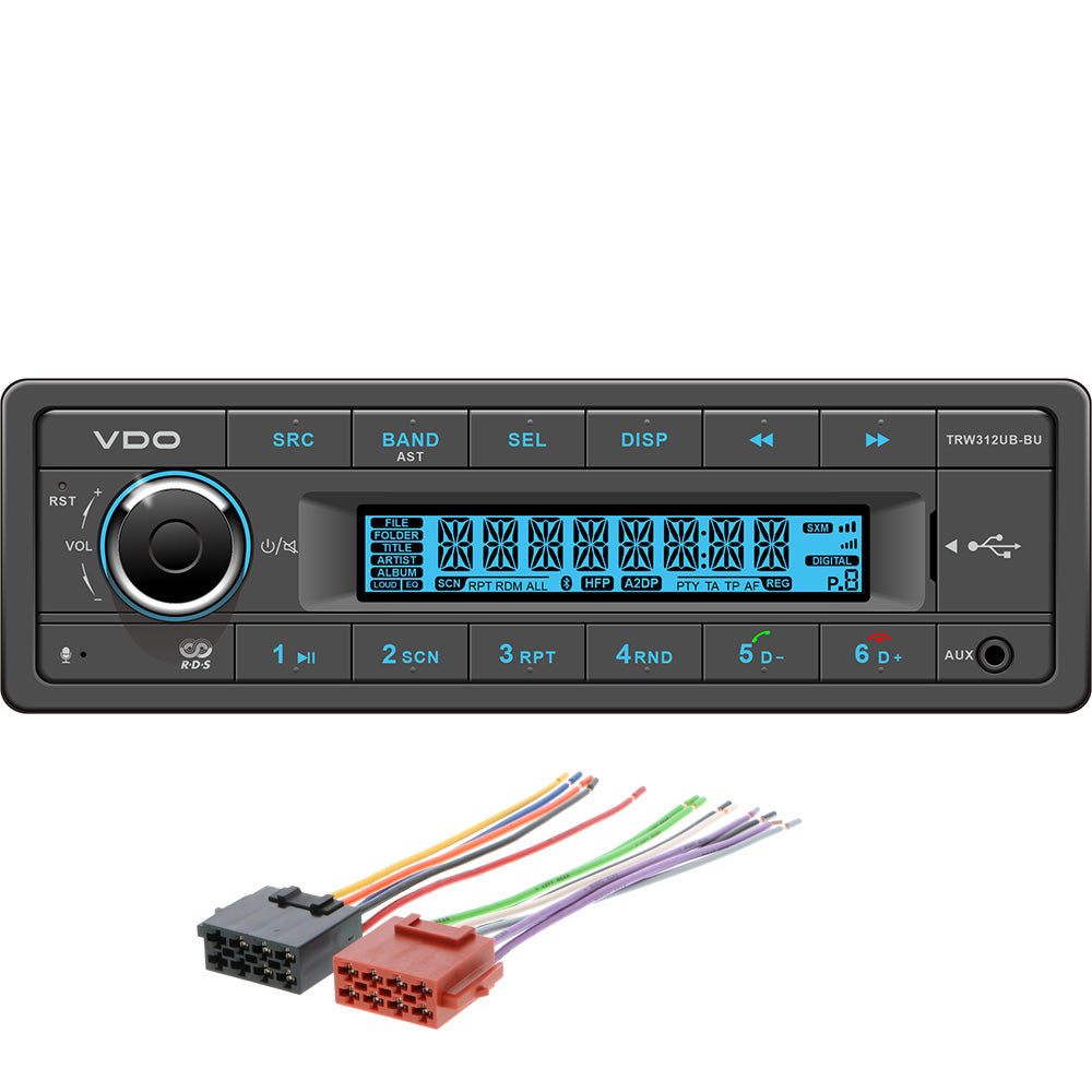 VDO 12V Marine Radio with Bluetooth, FM RDS Tuner, and USB Port