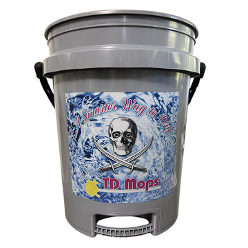 TD Mop TD Grip Bucket, 5 Gallon, Gray, with Rope Handle