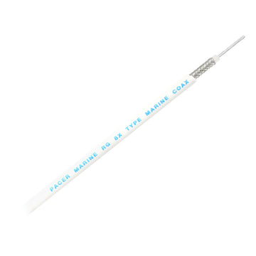 Pacer RG8XW 'Mini-8' Coaxial Cable, White, 200 ft, 50 Ohm