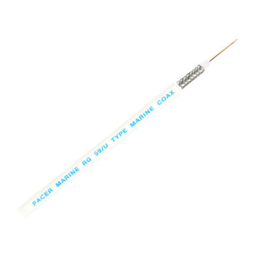 Pacer RG59UW Coaxial Cable, White, 150 ft – UL & SAE Approved