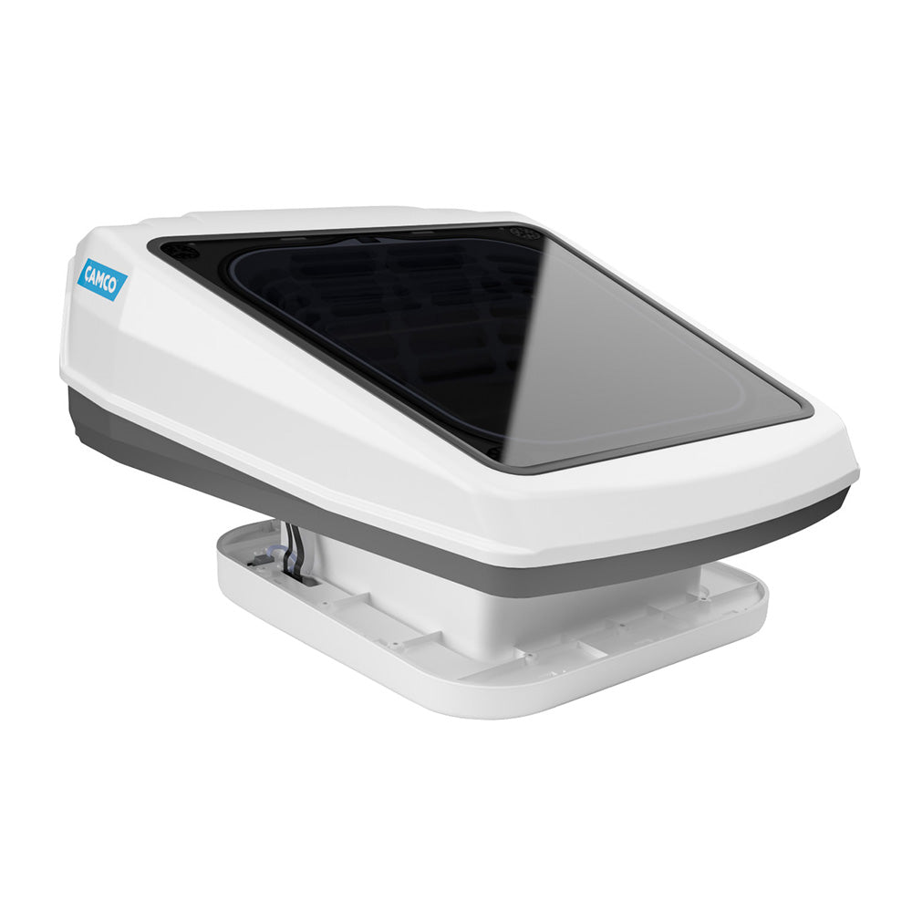 Camco Powered Roof Vent with Skylight, White