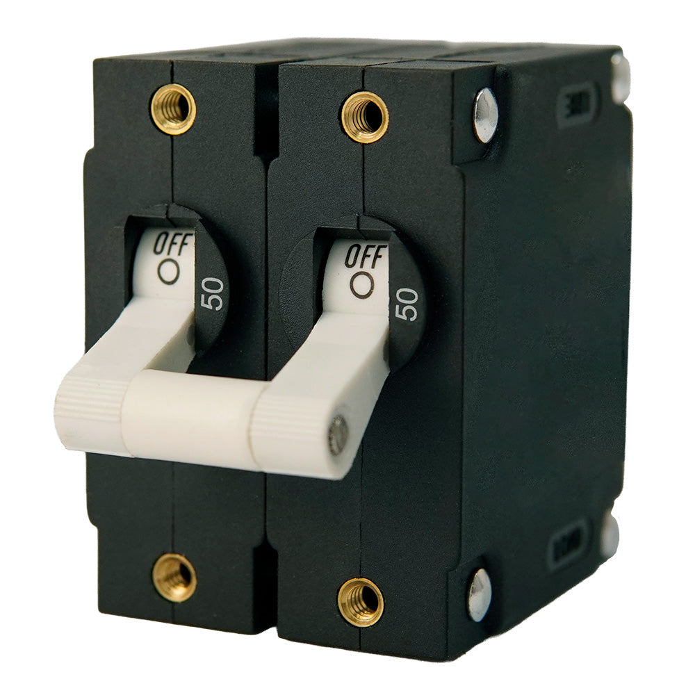 Egis Mobile Electric A Series Dual Pole 50A Toggle Panel Mount Circuit Breaker