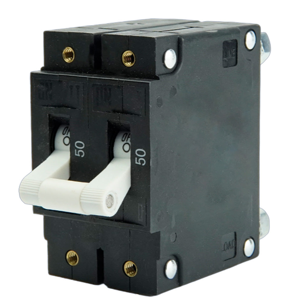 Egis Mobile Electric C Series Double Pole 50A Toggle Panel Mount Circuit Breaker