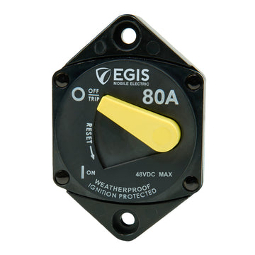 Egis Mobile Electric 80A Circuit Breaker, 87 Series Panel Mount