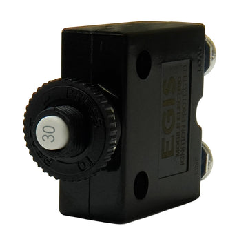 Egis Mobile Electric 30A Push Button Panel Mount Circuit Breaker with Screw Terminals