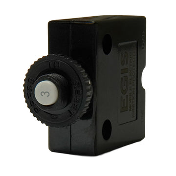 Egis Mobile Electric 3A Push Button Panel Mount Circuit Breaker with Spade Terminals