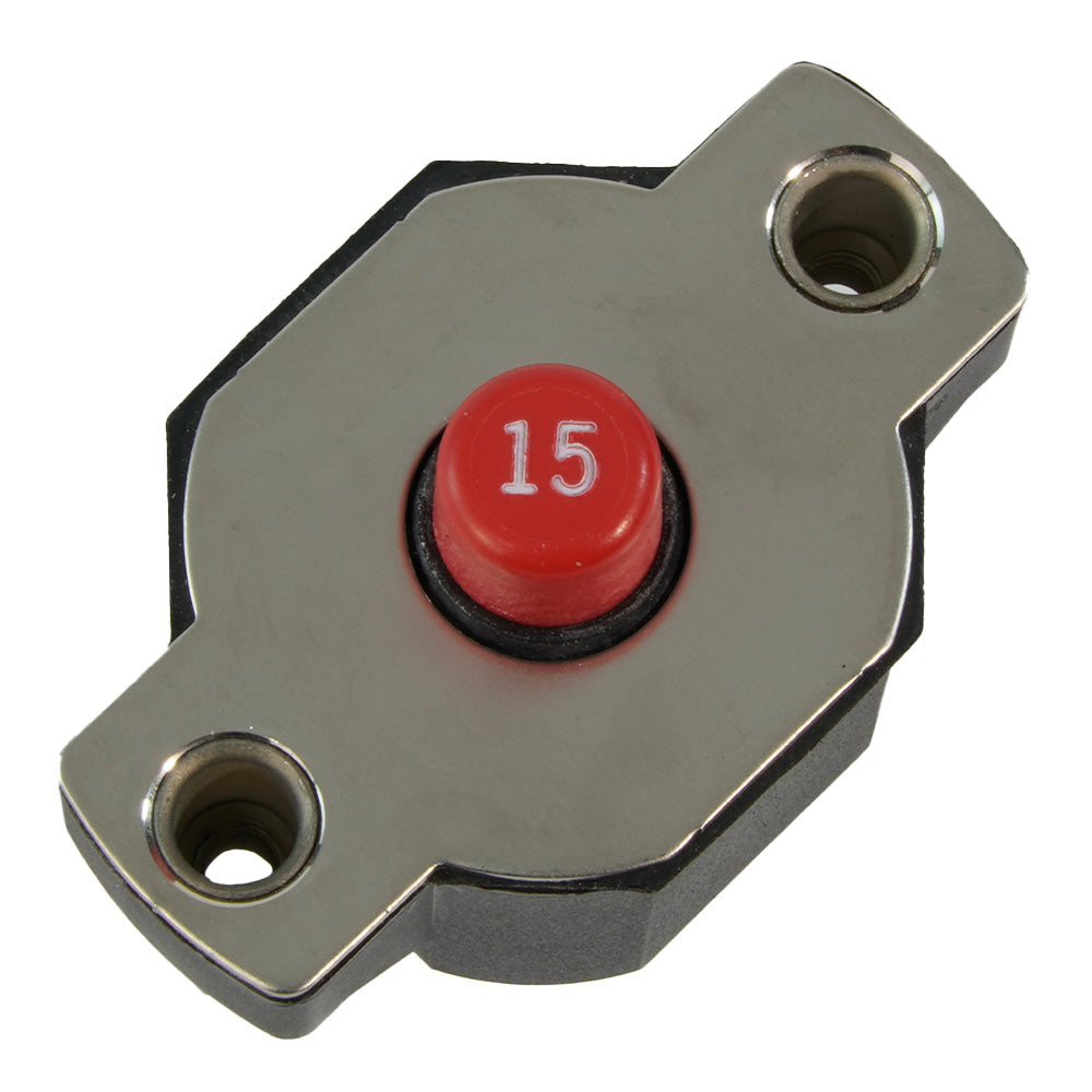 Egis Mobile Electric 15A Push Button Reset-Only Circuit Breaker