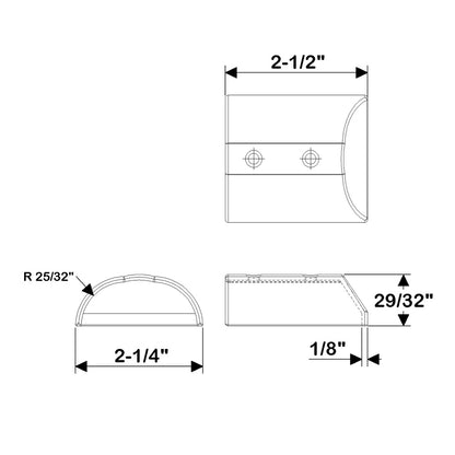 TACO Marine SuproFlex Medium Stainless Steel Rub Rail End Cap