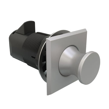 Southco Push-To-Close Point Latch, Square Flush-Mount, Satin Finish