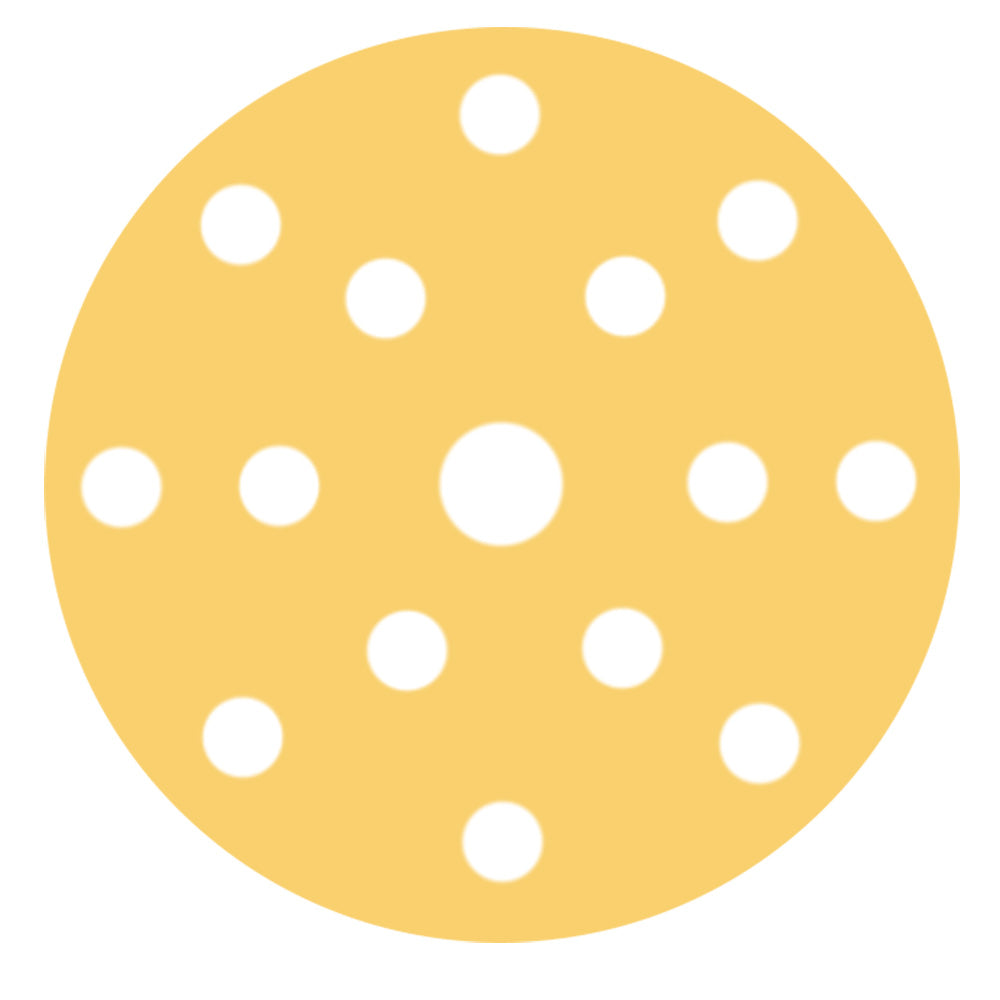 RUPES Multipurpose Abrasive Discs, 150 mm, 15-Hole, P80, Box of 50