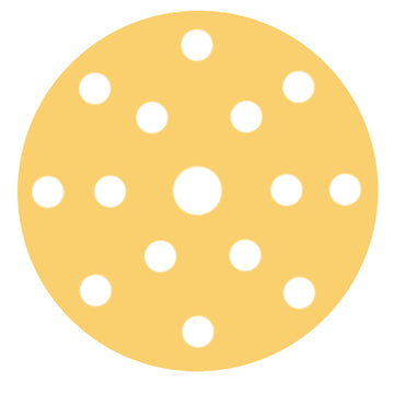 RUPES Multipurpose Abrasive Discs, 150 mm, 15-Hole, P80, Box of 50