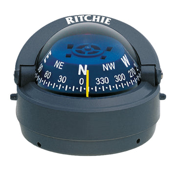 Ritchie S-53G Explorer Surface Mount Compass, Gray – 5-Year Warranty