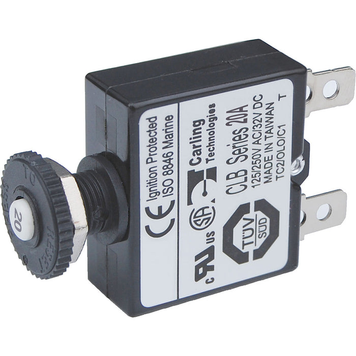 Blue Sea Systems 7057 Push Button Thermal Circuit Breaker, 20A