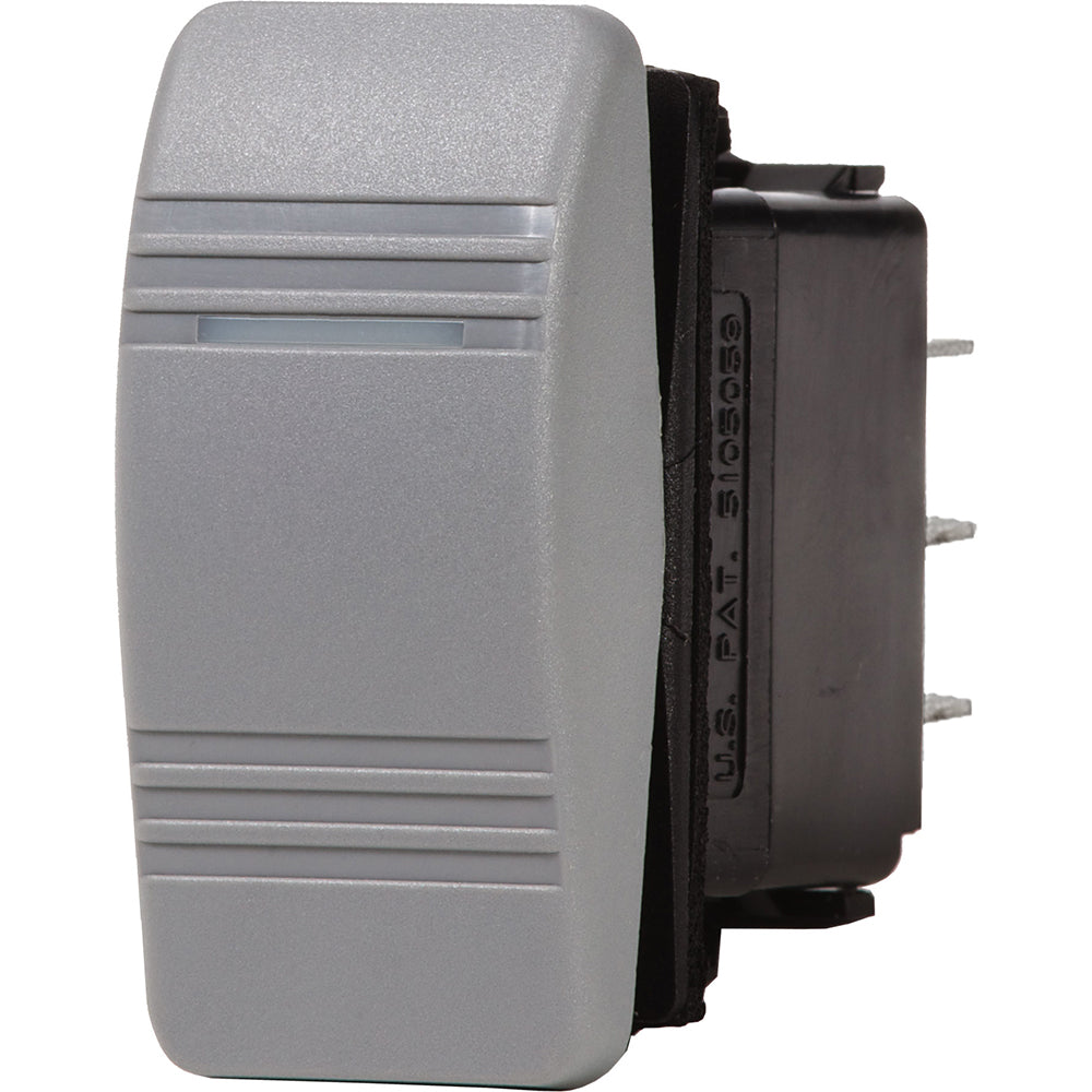 Blue Sea Systems Contura III SPDT (ON)-OFF-ON LED Rocker Switch, Gray
