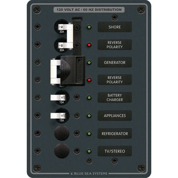 Blue Sea Systems 8467 AC Source Selection Panel, 120V, 2 Sources + 4 Positions