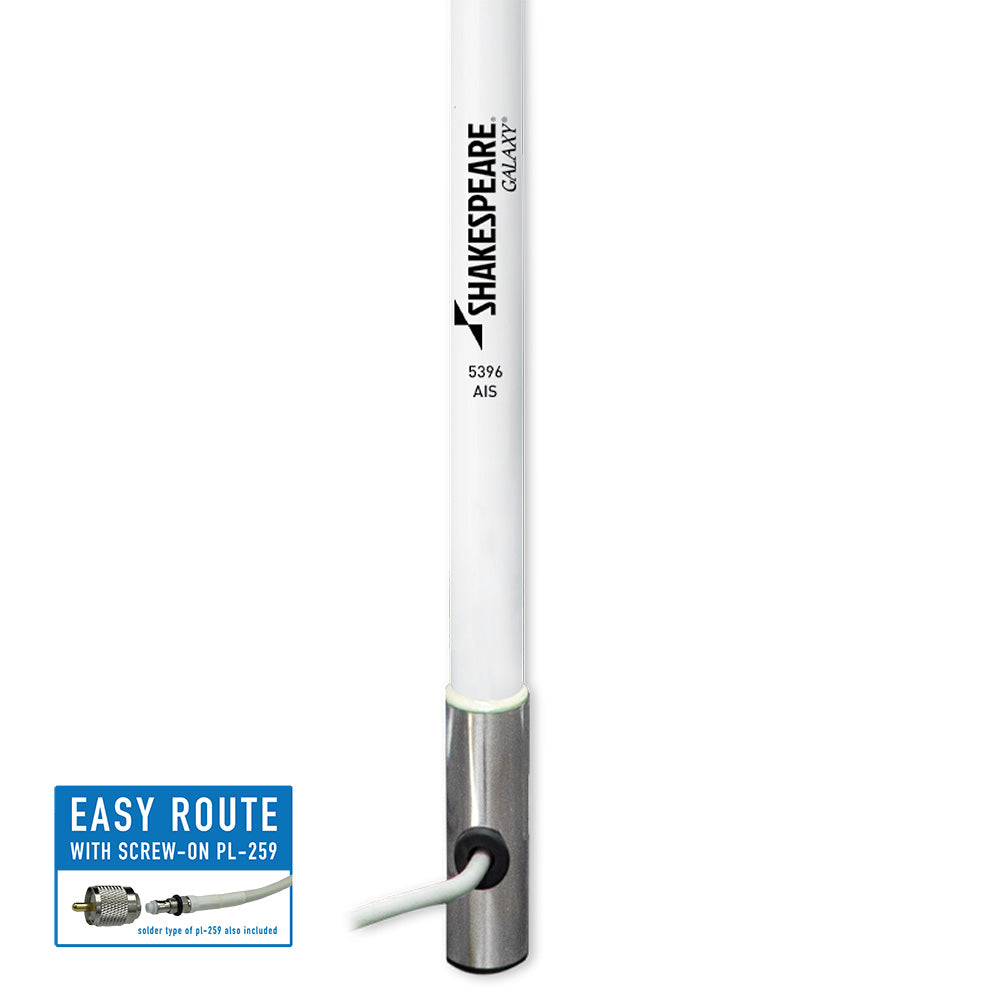 Shakespeare Galaxy 5396-AIS 4' Little Giant AIS Antenna, 3dB Gain, White