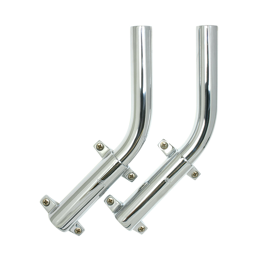 Lee's Tackle Side Mount Outrigger Holder, 2.0 inch Tube, Chrome-on-Brass