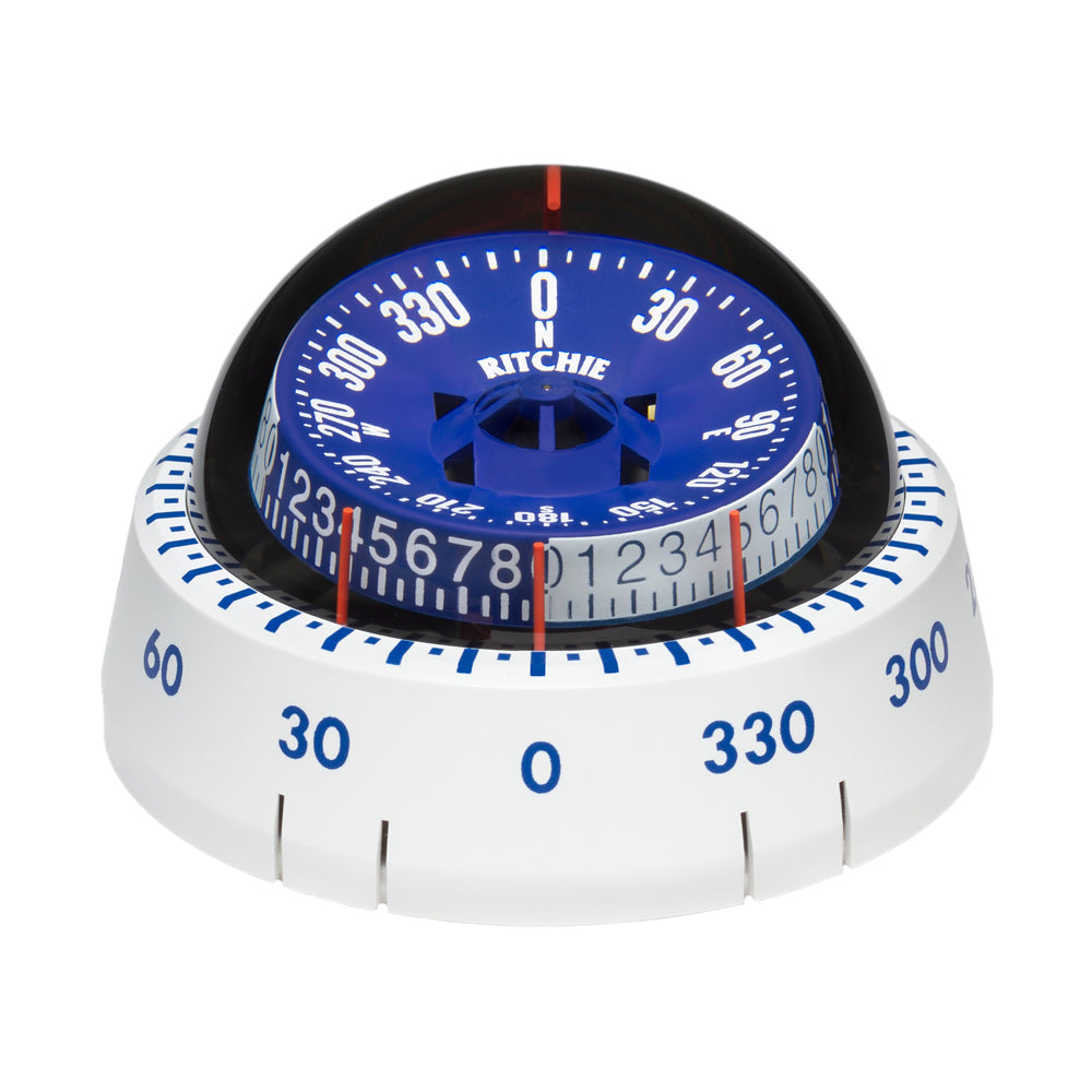 Ritchie XP-98W X-Port Tactician™ Compass, Surface Mount, White for Sailboats