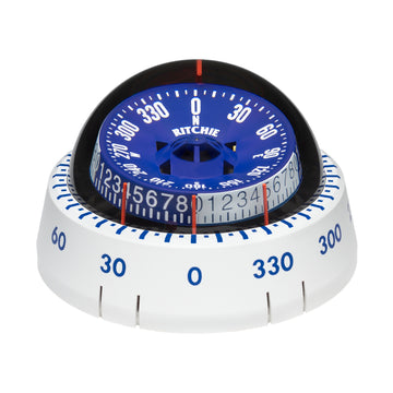 Ritchie XP-98W X-Port Tactician™ Compass, Surface Mount, White for Sailboats