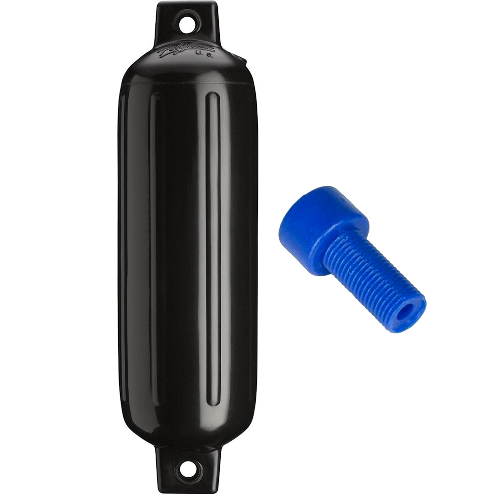Polyform U.S. G-3 Twin Eye Fender, 5.5" x 19", Black with Air Adapter