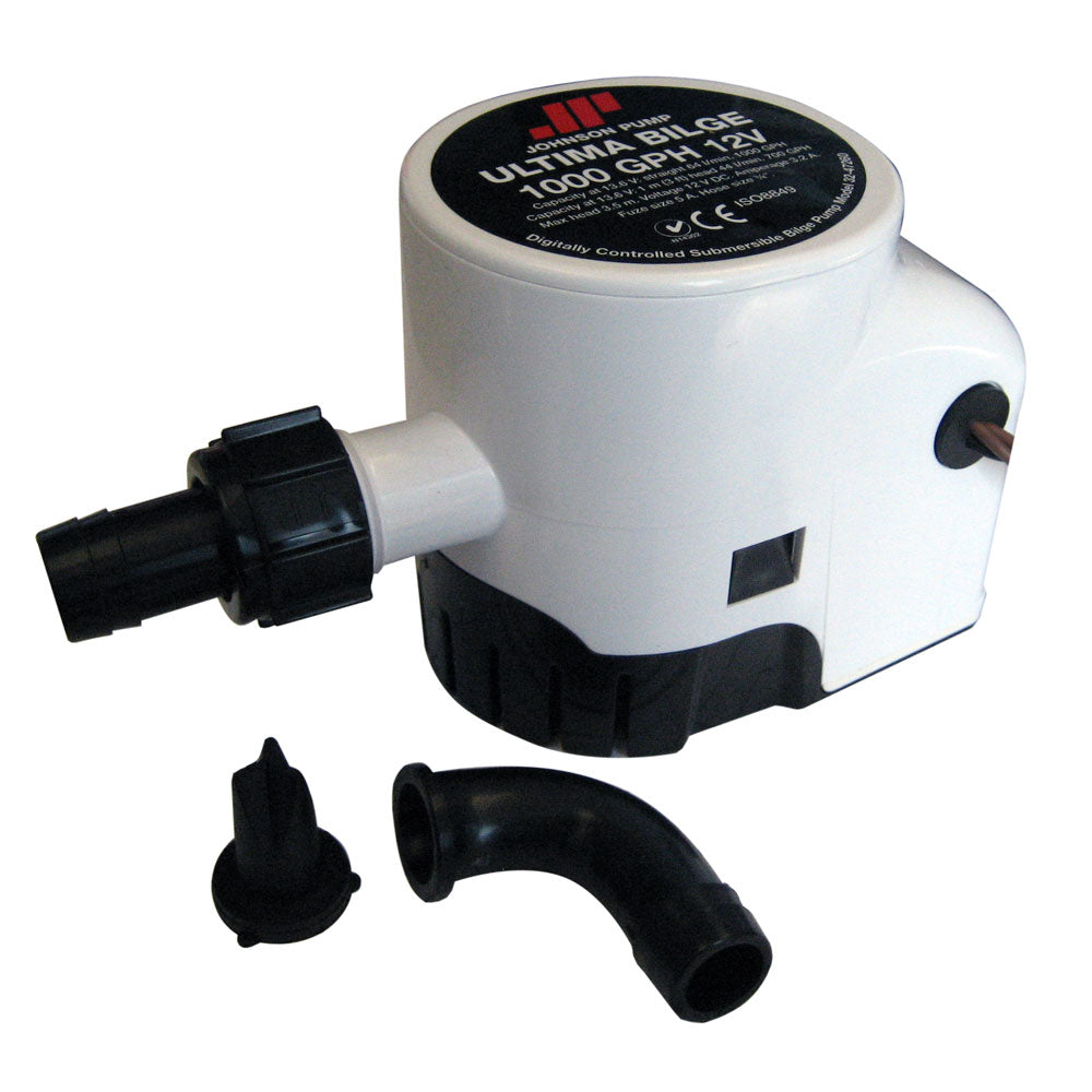 Johnson Pump Ultima Bilge 1000 GPH Automatic Pump with Dura-Ports, 12V