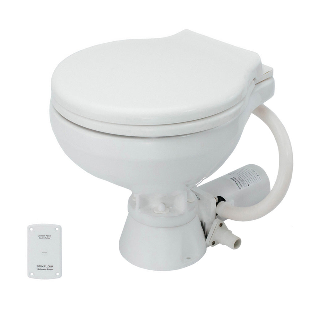 Johnson Pump AquaT Standard Electric Compact Macerator Marine Toilet, 12V
