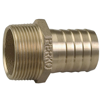 Perko Bronze Straight Pipe to Hose Adapter, 1-1/4" NPT(M) to 1-1/4" Hose