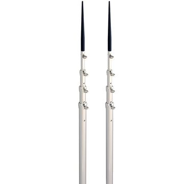 Lee's Tackle TX3916SL/SL Sidewinder Telescopic Outrigger Poles, 16.5 ft, Silver
